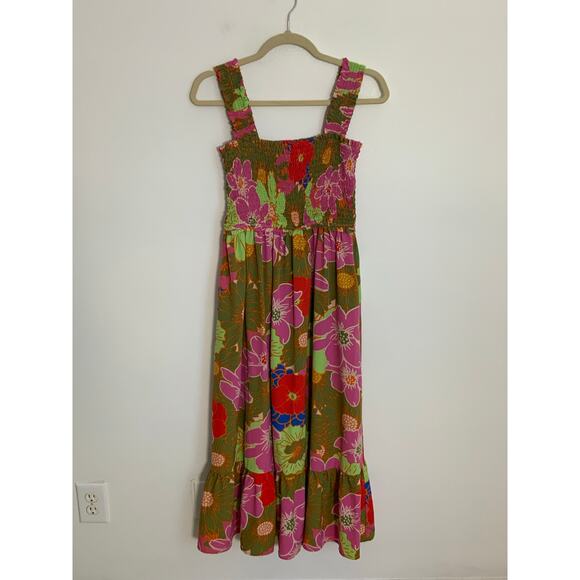 Entro Floral Smocked Maxi Dress size small - Picture 4 of 6
